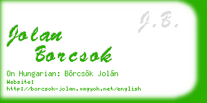 jolan borcsok business card