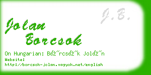 jolan borcsok business card